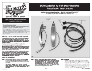 Gse 2107 Billet Exterior 12 Volt Door Handle Instructions